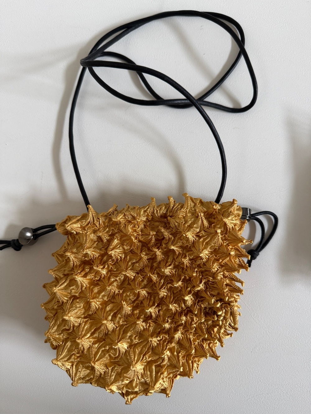 Japanese Shibori CUCURI Stretch Small Drawstring Bag Handbag Sun-kissed Sand